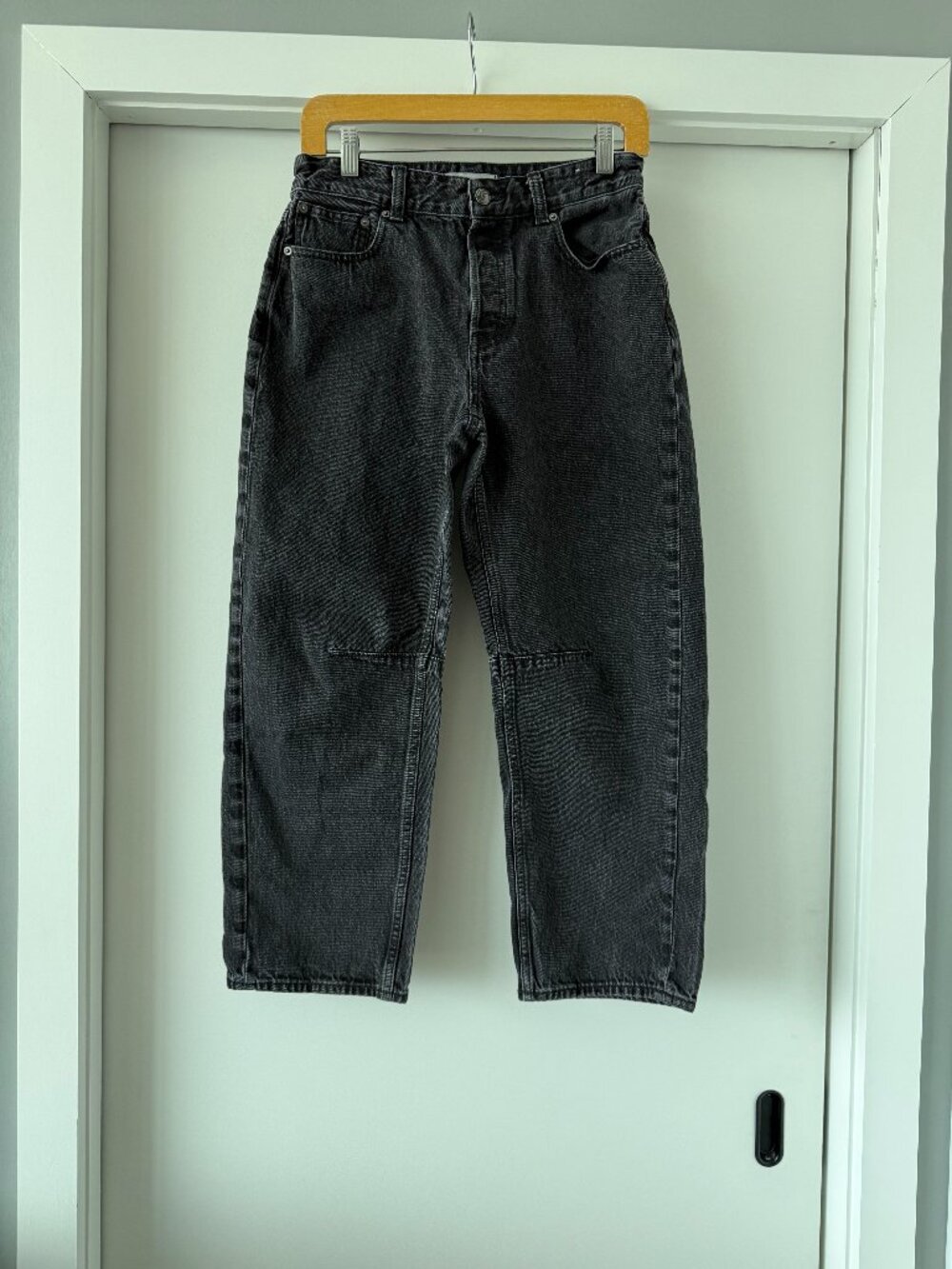 Madewell The Darted Barrel-Leg Jean Washed Black Size 26